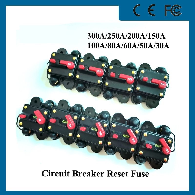 ⁂DC Protection Circuit Breaker 30A 50A 60A 80A 100A 150A 200A 250A 300A Fuse Reset for Solar Power S