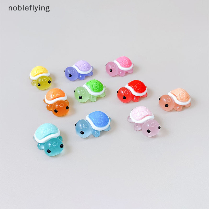 Nf 10 ชิ้น Mini Turtles Luminous เครื่องประดับงานฝีมือ Miniature ตัวเลขเต่าขนาดเล็ก Micro ภูมิทัศน์อุปกรณ์ตกแต่งบ้านของขวัญ nobleflying