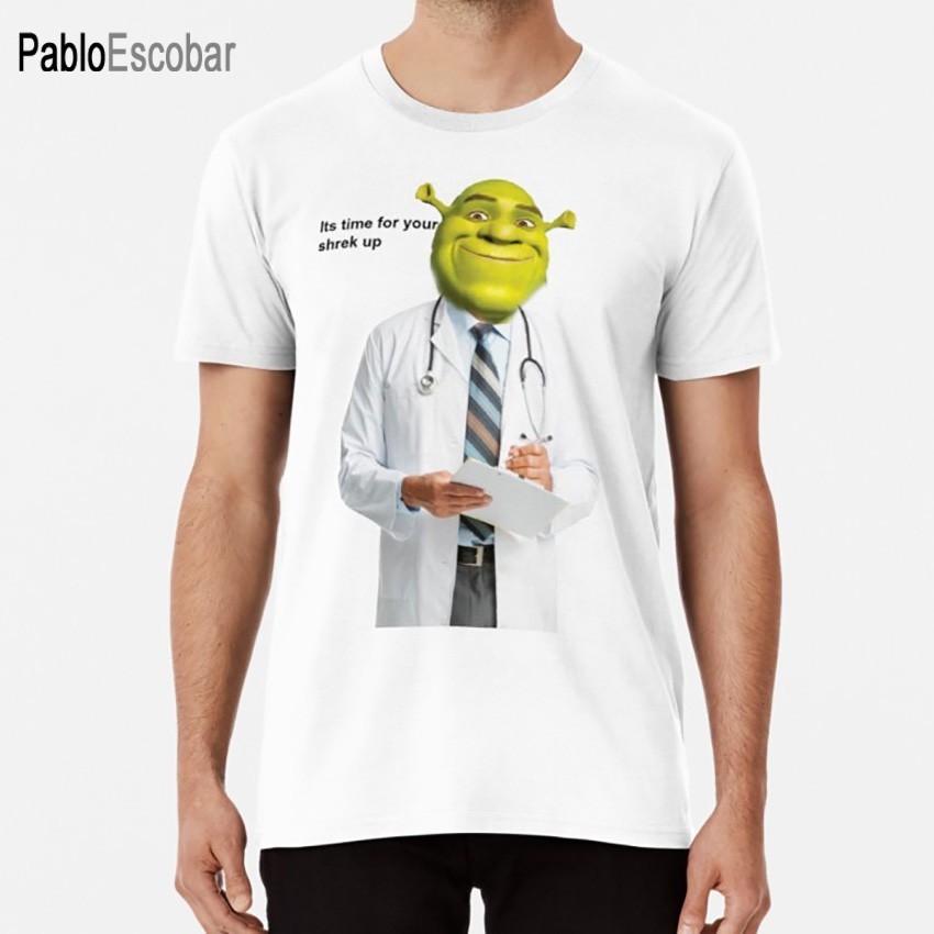 เสื้อยืด shrek Check up meme shrek memes doctor swamp phototshop แก้ไขการแก้ไข