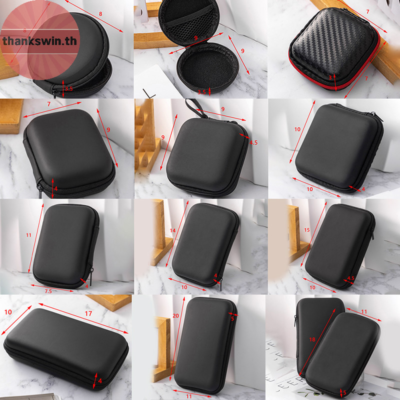Thankswin แบบพกพา 3C Hard Digital Gadgets กระเป๋าเก็บหนังเทียมหูฟัง Charger Case สายเคเบิลข้อมูล U Disk Organizer th