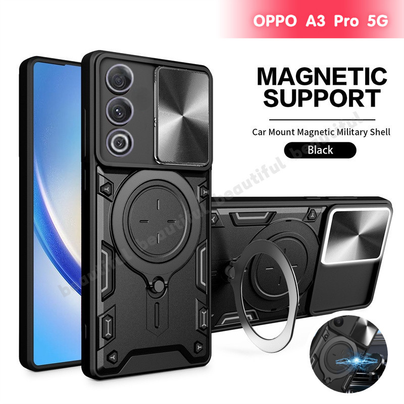 สําหรับoppo A3 Pro 5Gสไลด์เลนส์ปกป้องเคสโทรศัพท์สําหรับOPPO A3Pro A80 A3X A3 A3P 3Pro 2024 ผู้ถือรถเกราะกันชนHard ShellปลอกปกหลังOppoA3Pro OPPOA3 Pro OPPOA3X 5G