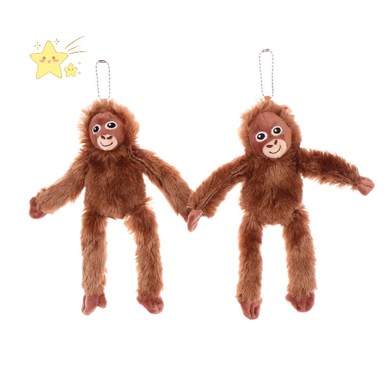 [JBTH] การ์ตูน Gorilla Plush Chimpanzees จี้ลิงตุ๊กตานุ่มตุ๊กตาพวงกุญแจกระเป๋าเป้สะพายหลังกระเป๋ารถ Key Ring Decor ของขวัญสําหรับเด็ก [JB]