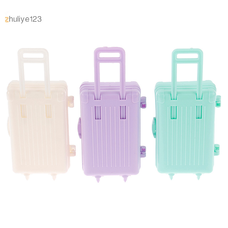 <zhuliye123> 1pcs ใหม่ Dollhouse Miniature กระเป๋าเดินทางพลาสติก Trunk Travel ของเล่นตุ๊กตาอุปกรณ์เสริม Nice