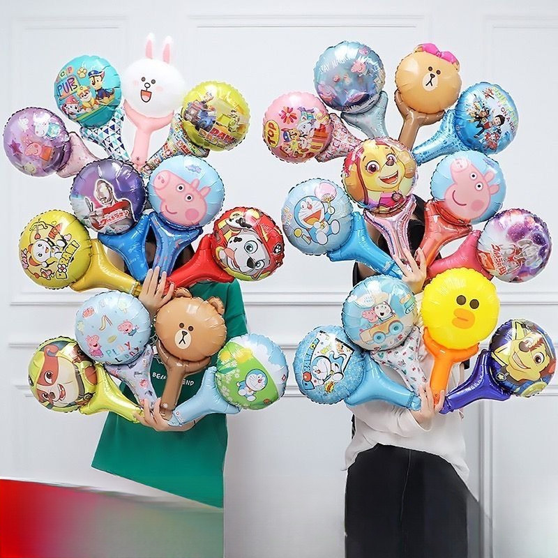 [พร้อมส่ง] แท่งลูกโป่งถือลูกโป่งทีม Wang Wang Ultraman Peppa Bear Big Balloon Small Balloon Handheld Balloon Stick 6zrs