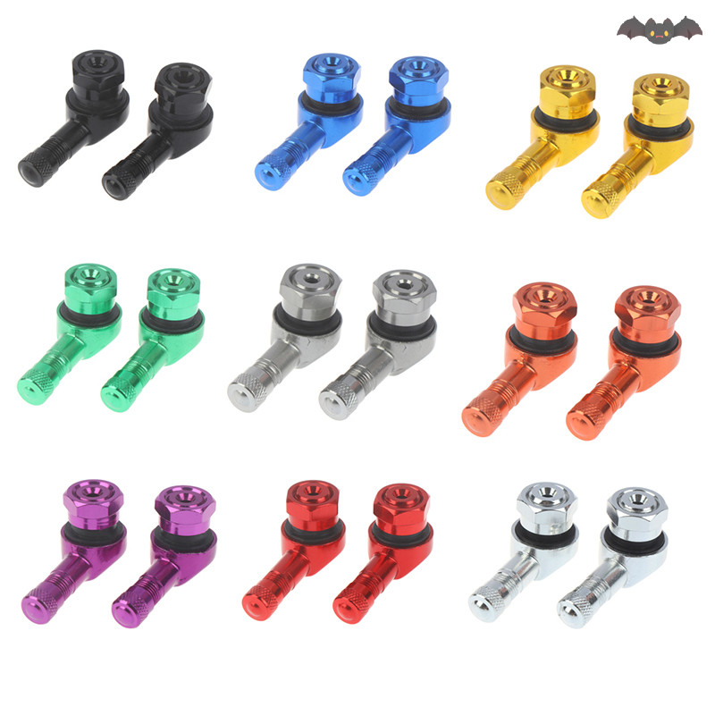 [PE] 2pcs CNC รถจักรยานยนต์ 90 องศามุมล้อยาง Stem วาล์วแบบไม่มียางอลูมิเนียม TH