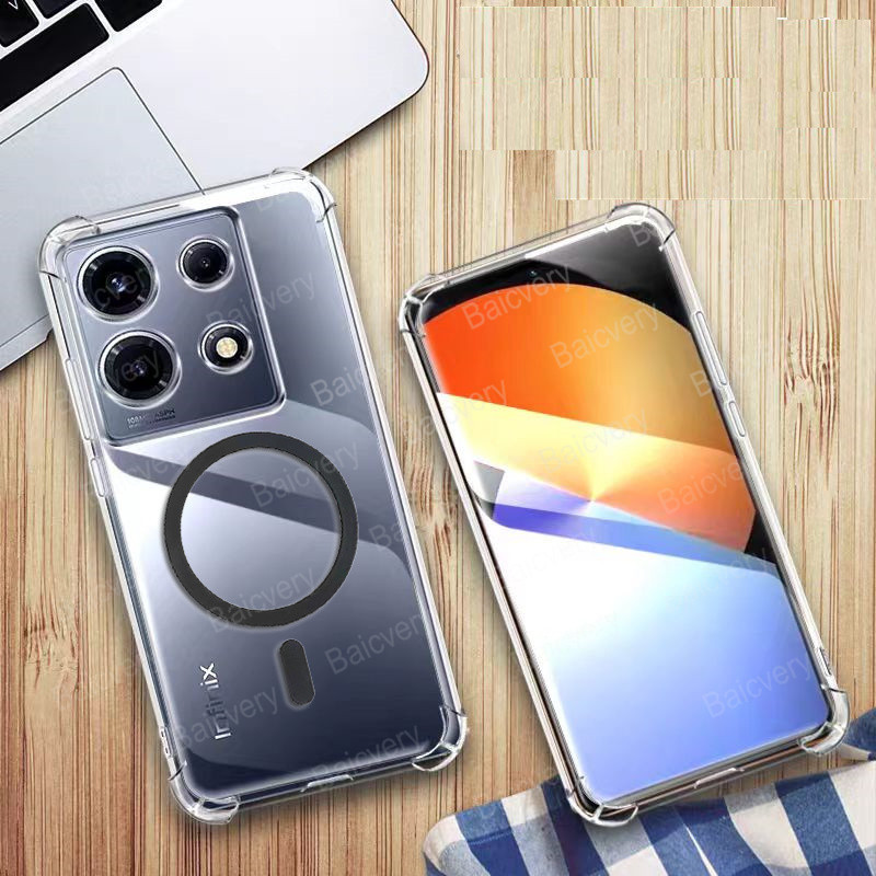 เคสกันกระแทกสําหรับ infinix Note 30 VIP NOTE30 Pro Note 30 5G 4G ปลอกพร้อมสติกเกอร์ไร้สายชาร์จแม่เหล็ก