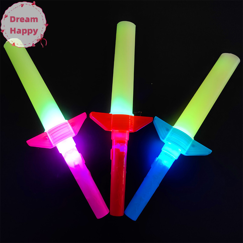 Dreamhappy แท่งแฟลชแบบยืดไสลด์อิเล็กทรอนิกส์คอนเสิร์ตเชียร์ Prop แท่งสี่ส่วนขนาดใหญ่ TH