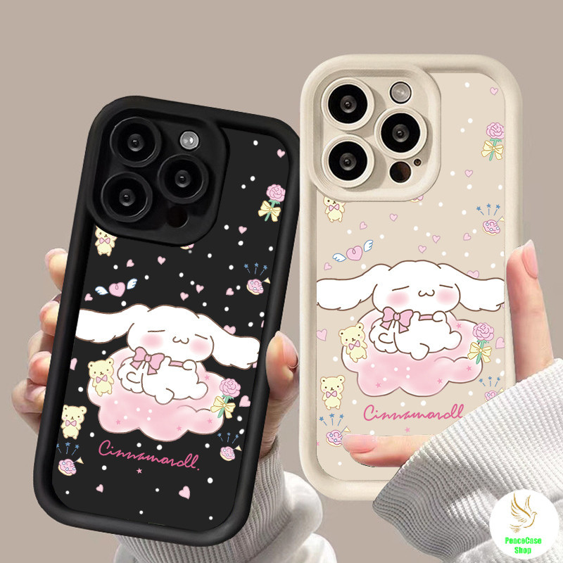 ซานริโอ้อบเชยสุนัข บนคลาวด์ สำหรับ iPhone 7 8 SE X 11 12 13 14 15 ซิลิโคนโทรศัพท์ TPU ออกแบบสร้างสรรค์สำหรับคู่รัก