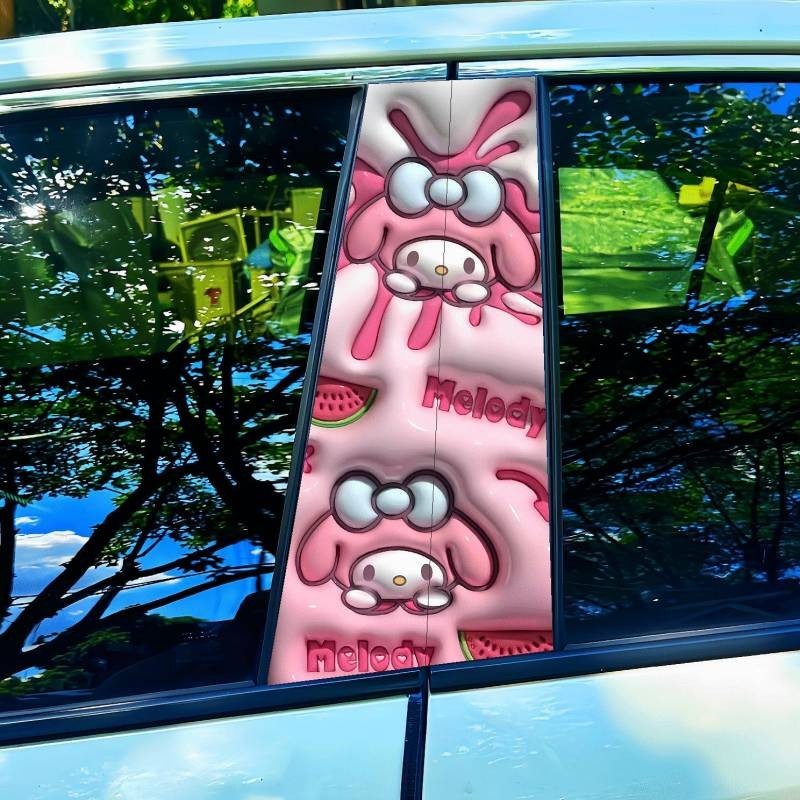 A Pair of Berry Bear Car B Column Screen Protector Center Column Creative Decorative Stickers Center Column Modified Stickers Pacha Dog Clow M Multiple Models Available Car center pillar decorative sticker