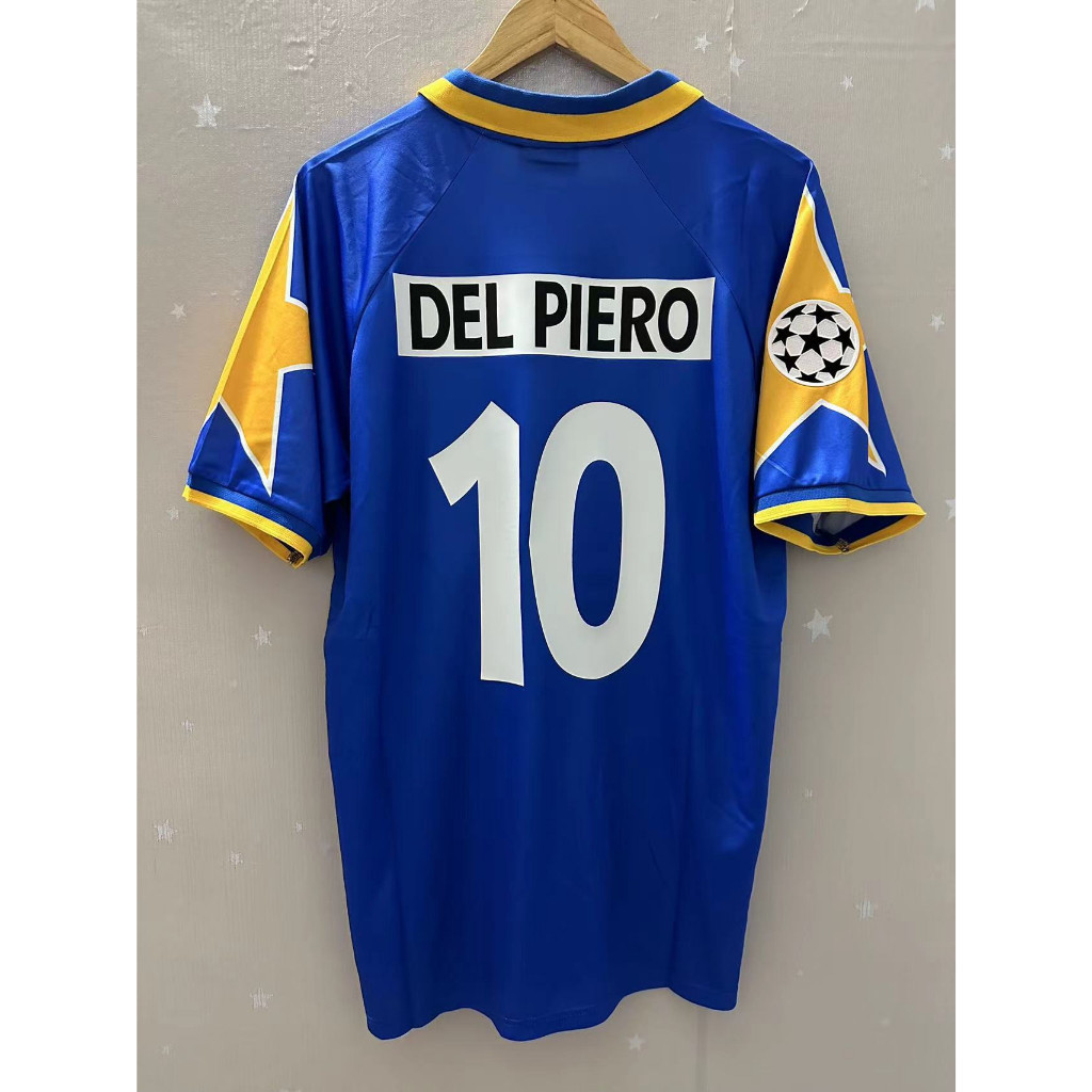 Retro 1995-96 Juventus Away DEL PIERO เสื้อฟุตบอลคุณภาพสูง ZIDANE AAA+