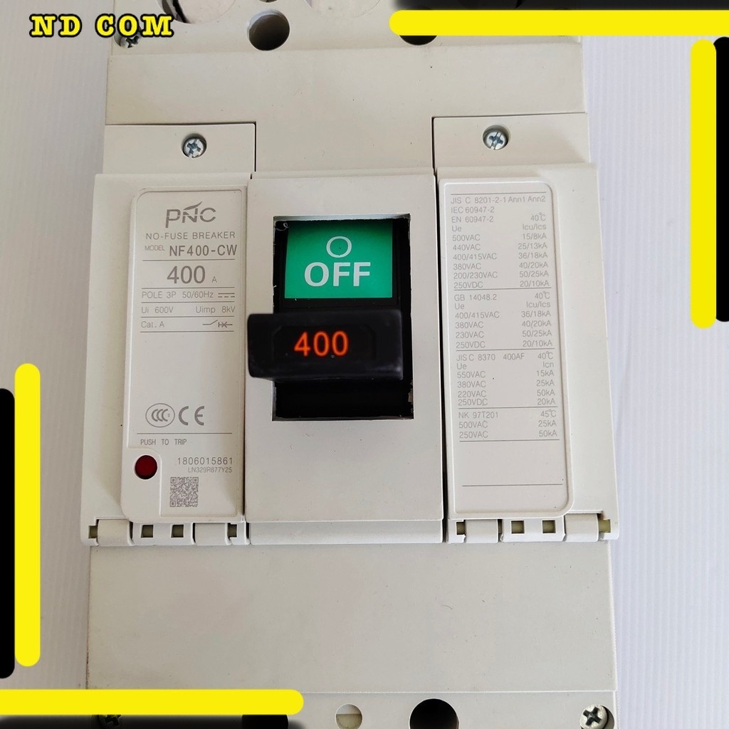 สุดคุ้ม! MODEL:NF400CW 3P  เบรคเกอร์ 3โพ NO -FUSE BREAKER 300A และ 400A ui600V uimp 8KV cat.A
