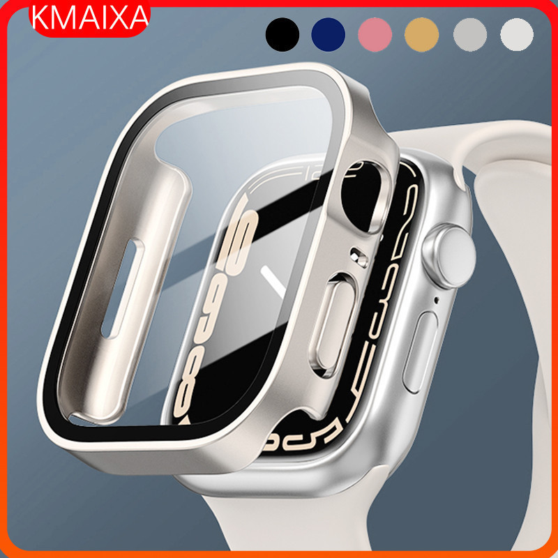 กระจกนิรภัย PC ป้องกันหน้าจอสําหรับ Apple Watch Ultra 3 2 49 มม.IWatch กรณี 46 มม.40 41 44 45 38 มม.