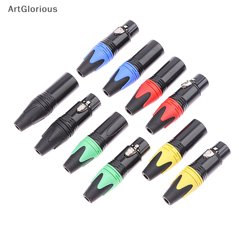 Art 1 ชุด 3 ขา XLR แจ็คหญิง + ปลั๊กชาย Professional 3 เสา XLR ปลั๊กซ็อกเก็ตขั้วต่อไมโครโฟนปลั๊กไมโครโฟน N