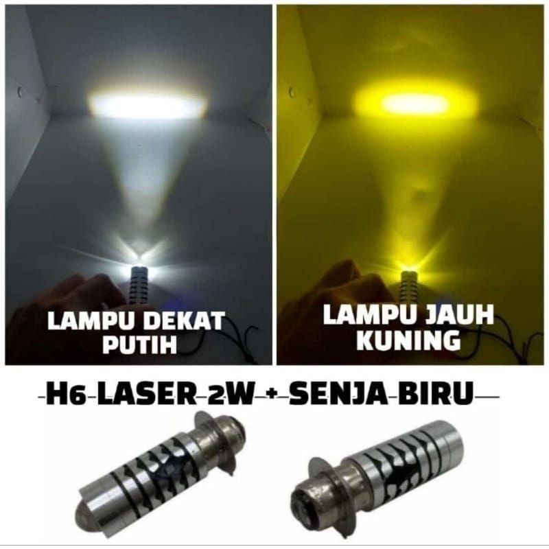 [ DELSER MOTOR ] H6 LASER FRONT MAIN ไฟ LED PLUS BLUE TWILIGHT BEAT VARIO SUPRA X 125 NEW FIT FI SMA