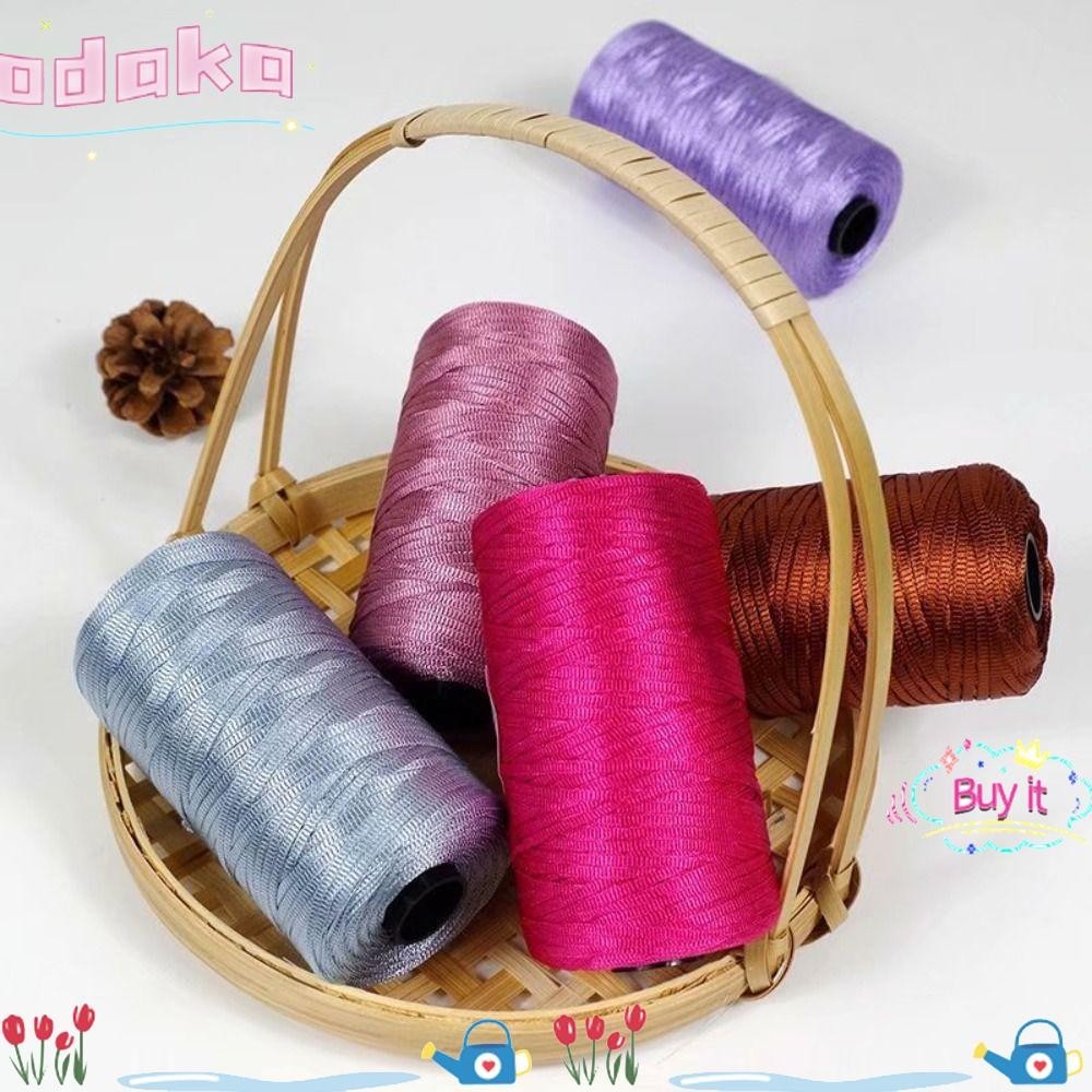 Odaka ด้ายผ้าไหมถักแฟชั่นด้ายเหนียวอ่อนกระเป๋าถักเชือกน้ําแข็ง