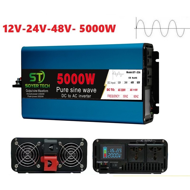 5000W Standard Sine Power Converter - 12V/24V/48V ถึง 220V Standard Sine Power Converter 5000w - รหั