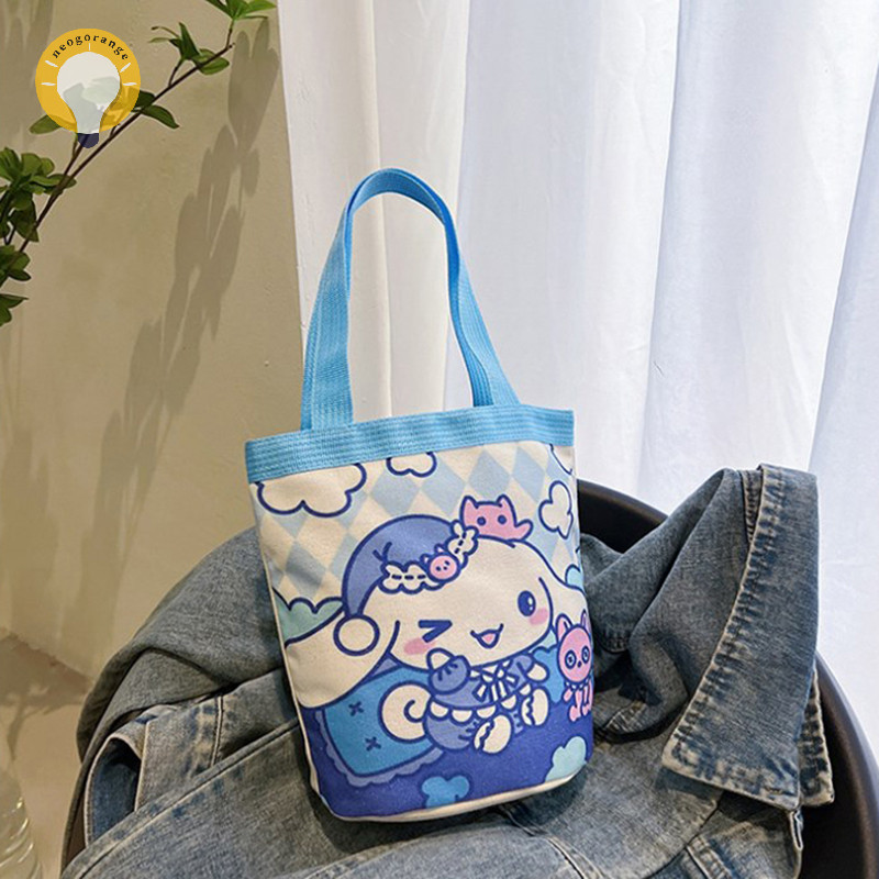 [neogrange] Tote Bag Cute Pring Shoulder Bag Outdoor Portable Handbag Cartoon Student Canvas Bag Shopping Bag TH