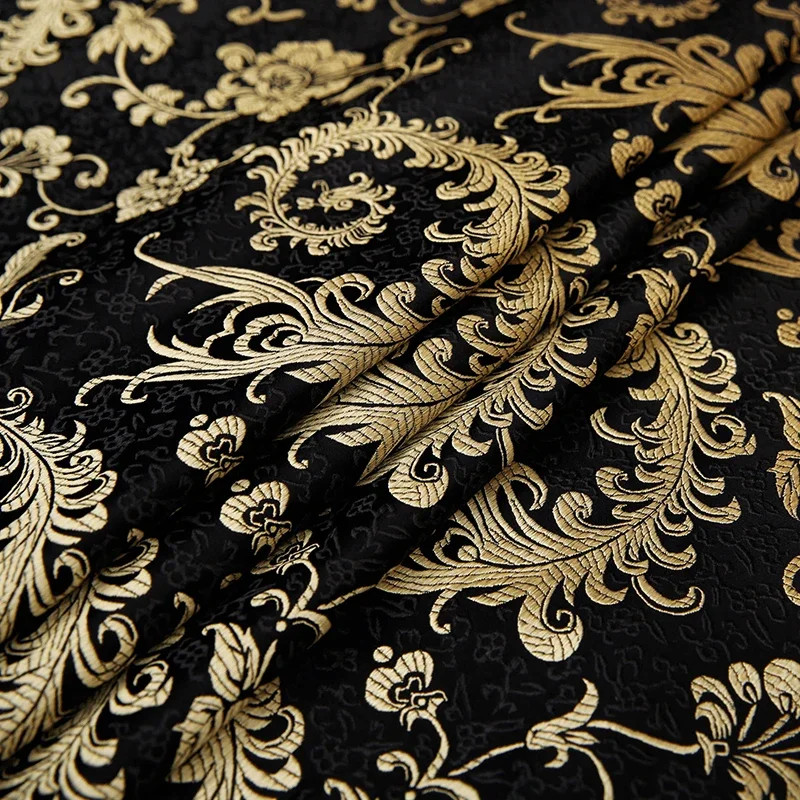 Brocade เย็บเลียนแบบผ้าไหมผ้าดอกไม้ผ้าสําหรับ DIY ชุดกระเป๋าเย็บปักถักร้อยซาตินวัสดุ