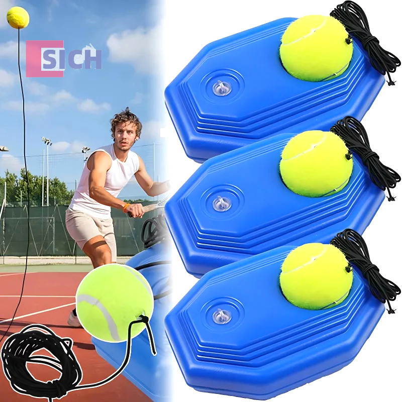 [Sich] Portable Solo Tennis Trainer Rebound Tennis Ball With String Rope Self Tennis Practice Training Tool สําหรับผู้ใหญ่เด็กเริ่มต้นใหม่