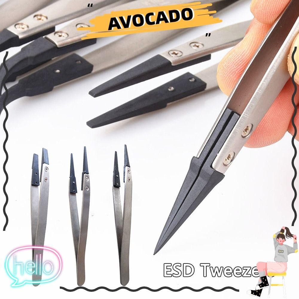 Avocarr ESD แหนบ พลาสติก สเตนเลส