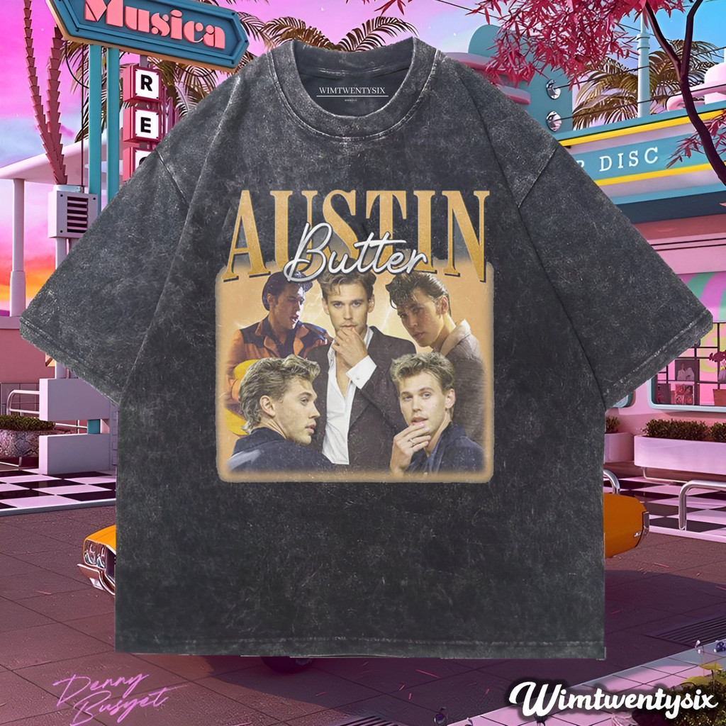 Wimtwentysix austin butler the actore เสื้อยืด เสื้อยืดซักผ้าขนาดใหญ่ | เสื้อยืดวินเทจ
