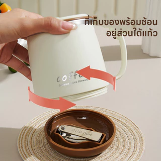แก้วเก็บอุณหภูมิ แก้วเก็บความเย็น ฝาปิดความร้อนน้ำ/กาแฟ แก้วเก็บความเย็นได้ยาวนาน24ชม. เยติ480ML แถมช้อนสแตนเลส คุณภาพดี