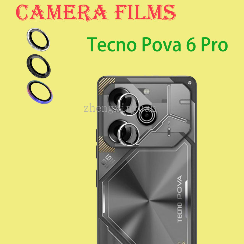 แหวนโลหะป้องกันกล้องฟิล์มสําหรับ Tecno Pova 6Pro 5G 6 Pro NEO 2024 คลุมทั้งหมดกล้องเลนส์ป้องกันสําหร