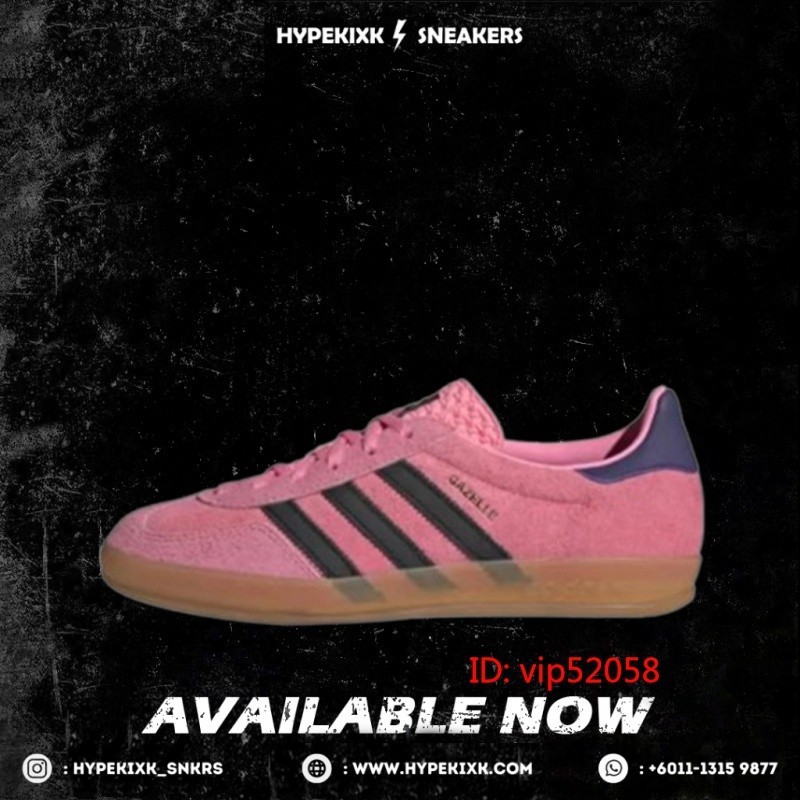 AD Gazelle Indoor Bliss สีชมพูสีม่วง IE7002 รองเท้าผ้าใบ