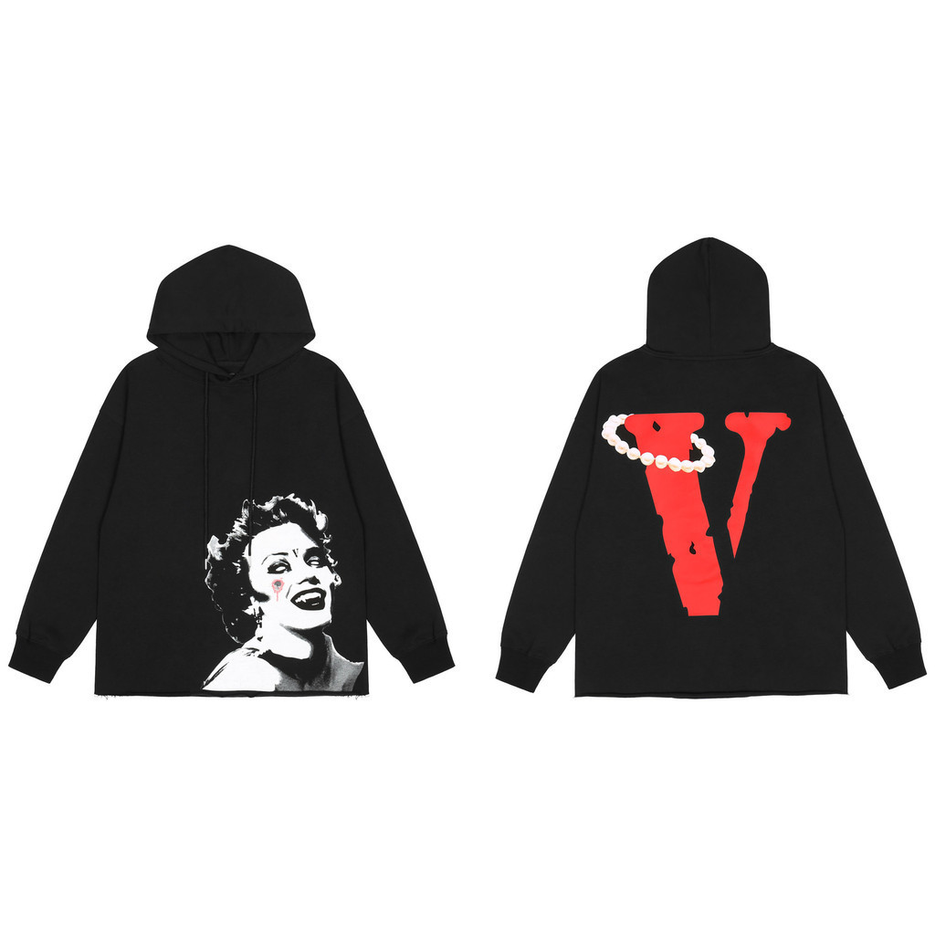 พิมพ์ไข่มุก/Vlone/เสื้อฮู้ดพิมพ์ใหม่ผ้าฝ้าย 100 %/ผ่อนคลาย และผ่อนคลาย(M-3XL)