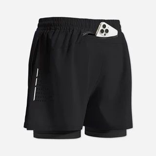 MANSTR M-5XL คุณภาพ Dir Fit กางเกงออกกําลังกายสําหรับผู้ชายและผู้หญิง 2 in 1 การออกกําลังกายสั้นวิ่งขี่จักรยานกางเกงกีฬาตาข่ายกางเกงขาสั้นสองชั้นสีดํา/สีเทา/สีฟ้า