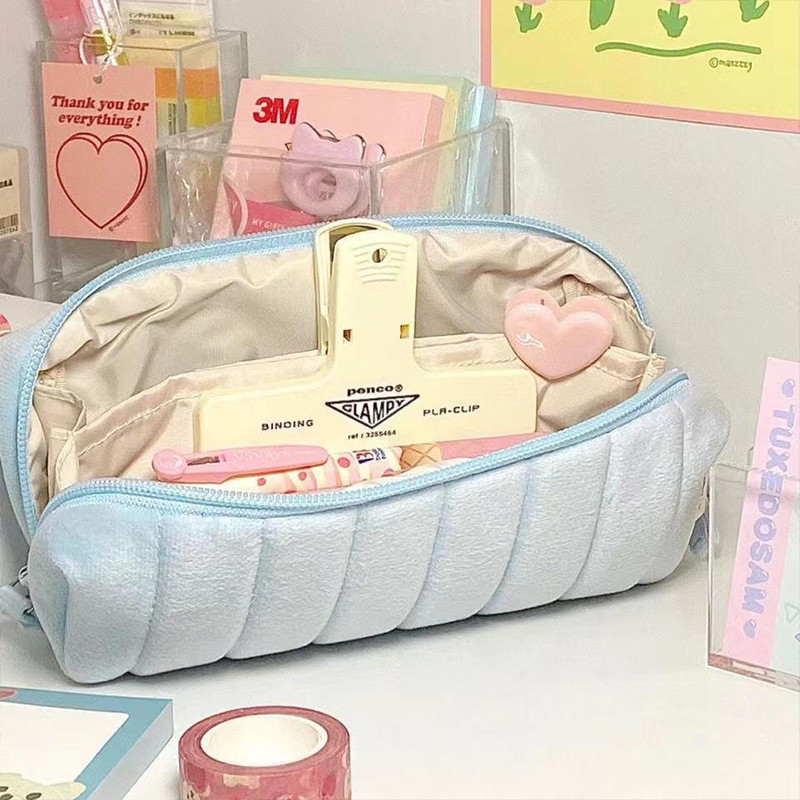 สร้างสรรค์ที่เรียบง่ายขนมปังกรณีดินสอนุ่มความจุขนาดใหญ่การจําแนกการจัดเก็บกล่องดินสอมัลติฟังก์ชั่รายการถุงเก็บ