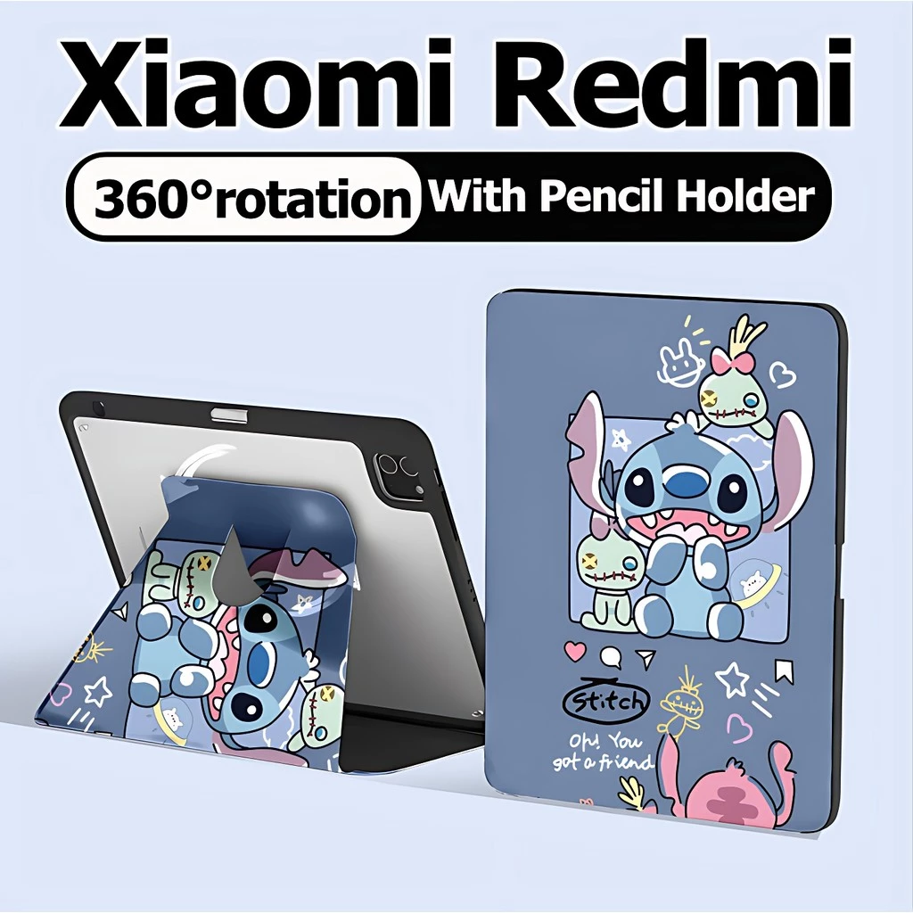 สําหรับ Redmi Pad SE 11 Xiaomi Pad 6/6 Pro Xiaomi Pad 5/5 Pro เคส Redmi 10.61 pro12.1 มุนได้360องศา Snoody เคส Xiaomi ปกผู้ถือปากกาด้านขวา