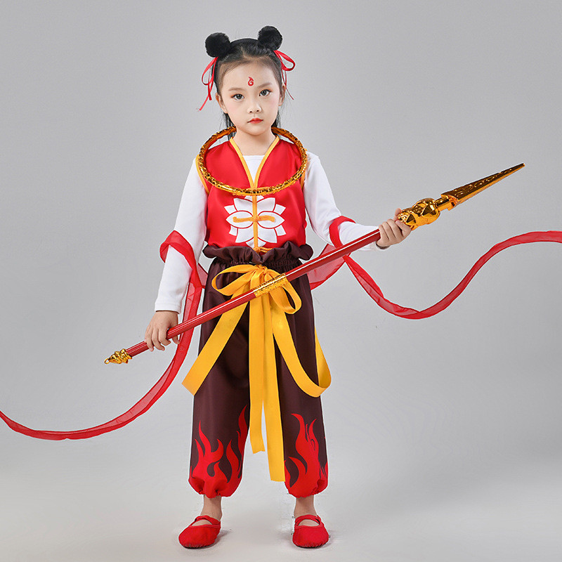 ฮาโลวีน cosplay ชุดผี Nezha's Devil Boy มาถึงโลกเสื้อผ้าเด็ก Nezha ตัวน้อยแสดงชุดการแสดงชายและหญิงแบ