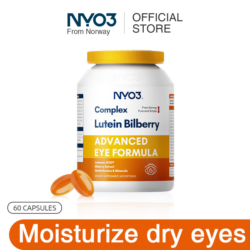 NYO3® นอร์เวย์นําเข้า Multi-Vitamin Bilberry จดสิทธิบัตร Lutein ผู้ใหญ่วัยกลางคนผู้สูงอายุสารอาหารตา