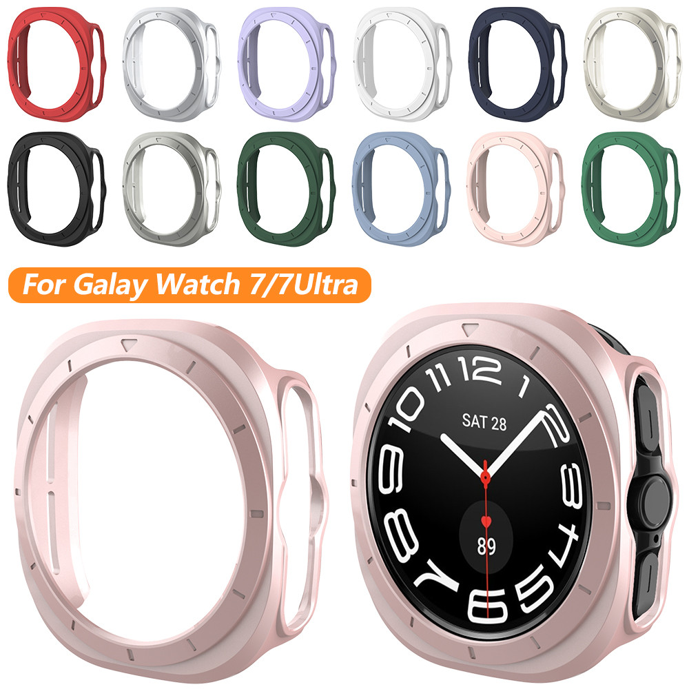 สําหรับ Samsung Galaxy Watch 7 44 มม.40 มม.Hollow ป้องกัน PC Shell สําหรับ Galaxy Watch7 Ultra 47 มม.การป้องกันฤดูใบไม้ร่วง