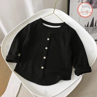 เสื้อแขนยาวเด็ก สเวตเตอร์เด็ก กันหนาวแต่งกระดุม ใส่ได้ทั้งเด็กผู้หญิงและเด็กผู้ชาย