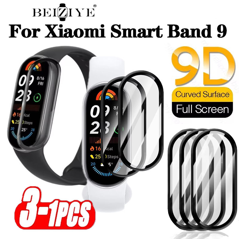 1-3 ชิ้นสําหรับ Xiaomi Mi Band 9 ป้องกันหน้าจอฟิล์มป้องกันรอยขีดข่วนสําหรับ Xiaomi Band 9 รอบครอบคลุมฟิล์มป้องกันอุปกรณ์เสริม (ไม่ใช่กระจก)