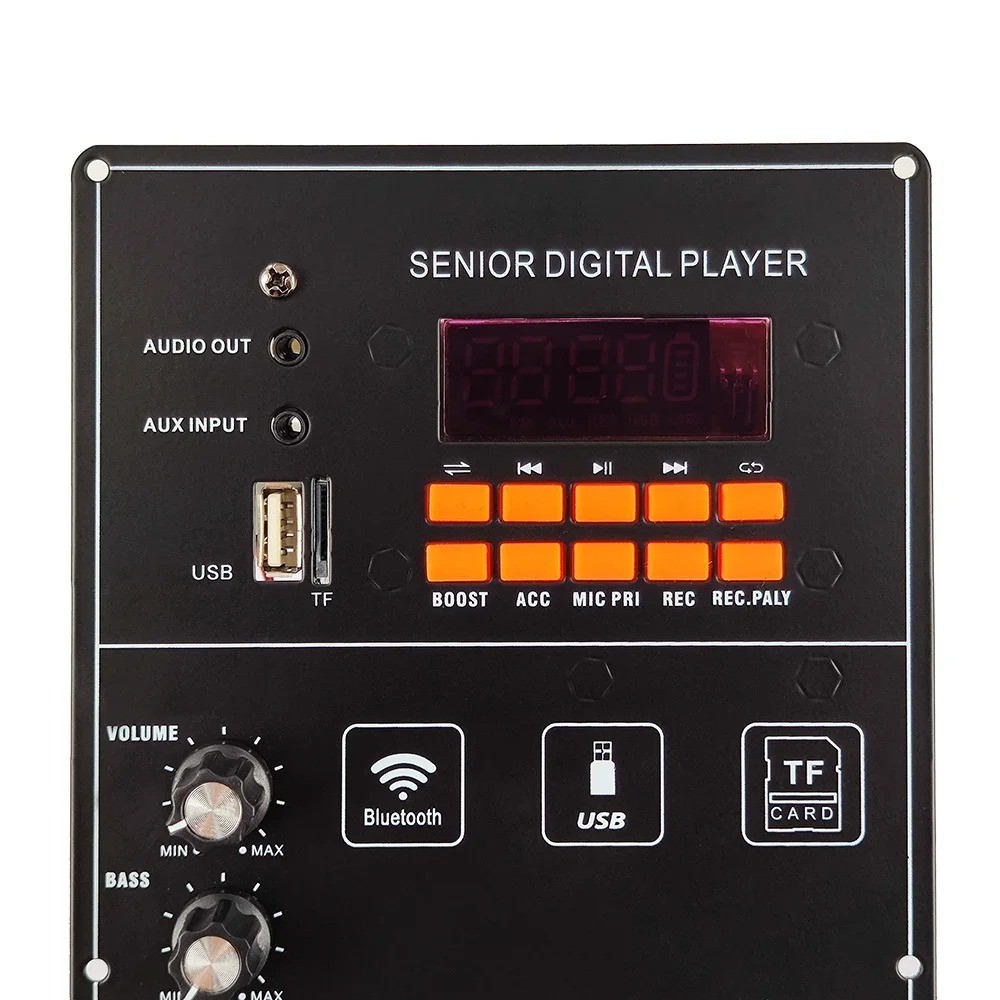 12v 100W บอร์ดเครื่องขยายเสียง Square Dance ลําโพงเครื่องขยายเสียงรองรับ Bluetooth AUX TF-Card U-Disk การบันทึก 6-12 นิ้วลําโพง
