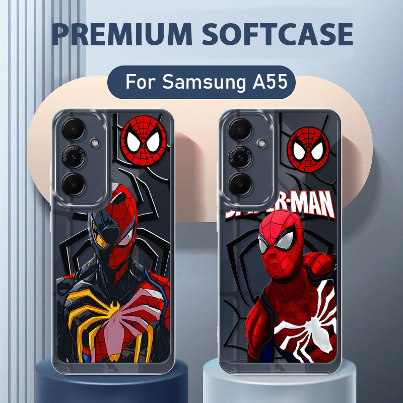 Spiderman Soft Case Samsung A55 5G ล่าสุดน่ารักปลอก Samsung A55 5G Case Hp Clear Nike Samsung A15 On