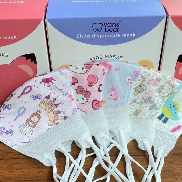 Hijab เด็ก Face Mask 3D เด็ก 3Ply Best Face Mask 50pcs Headloop เด็ก 3D Duckbill 6D Budak Face Mask 