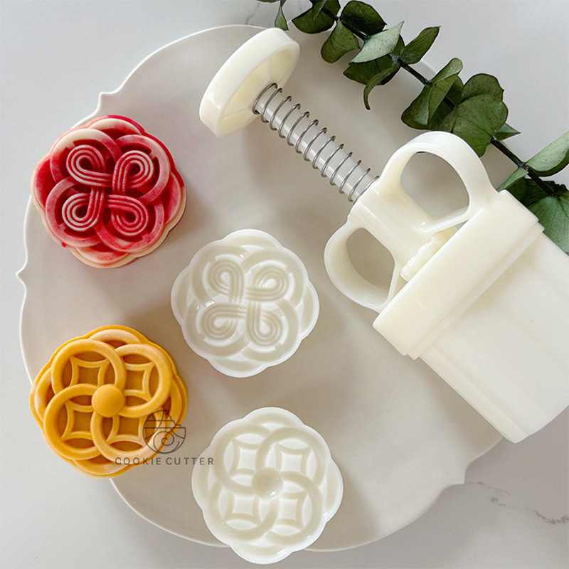 50g-63g 5 ซม.ทองแดงเหรียญเทศกาลกลางฤดูใบไม้ร่วง Mooncake แม่พิมพ์ Pastry ทําเบเกอรี่แม่พิมพ์ที่ดีที่สุด Wishes เกรดอาหารมือกดแม่พิมพ์
