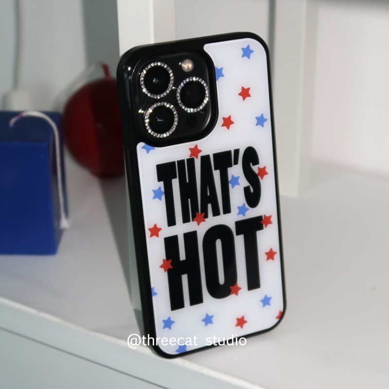 เกาหลีins The hot Starแฟชั่นรูปแบบบุคลิกภาพเคสโทรศัพท์สําหรับiPhone15Promax/14promax/13/12/11/xsmaxกรณีXRสีดําปก