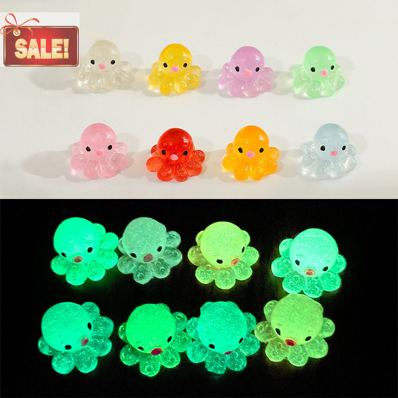 Bl การ์ตูน Mini Octopus Luminous ของเล่นน่ารักตกแต่งเด็ก Miniature Figurines ของขวัญปลา Aquarium อุปกรณ์ตกแต่ง A