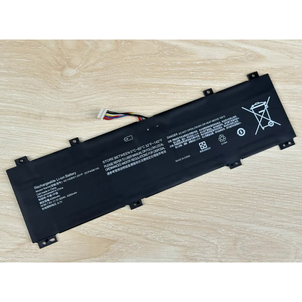 31.92WH 7.6V  New NC140BW1-2S1P แบตเตอรี่แล็ปท็อป For Lenovo IdeaPad 100S 0813002 80R9 100S-14IBR 10