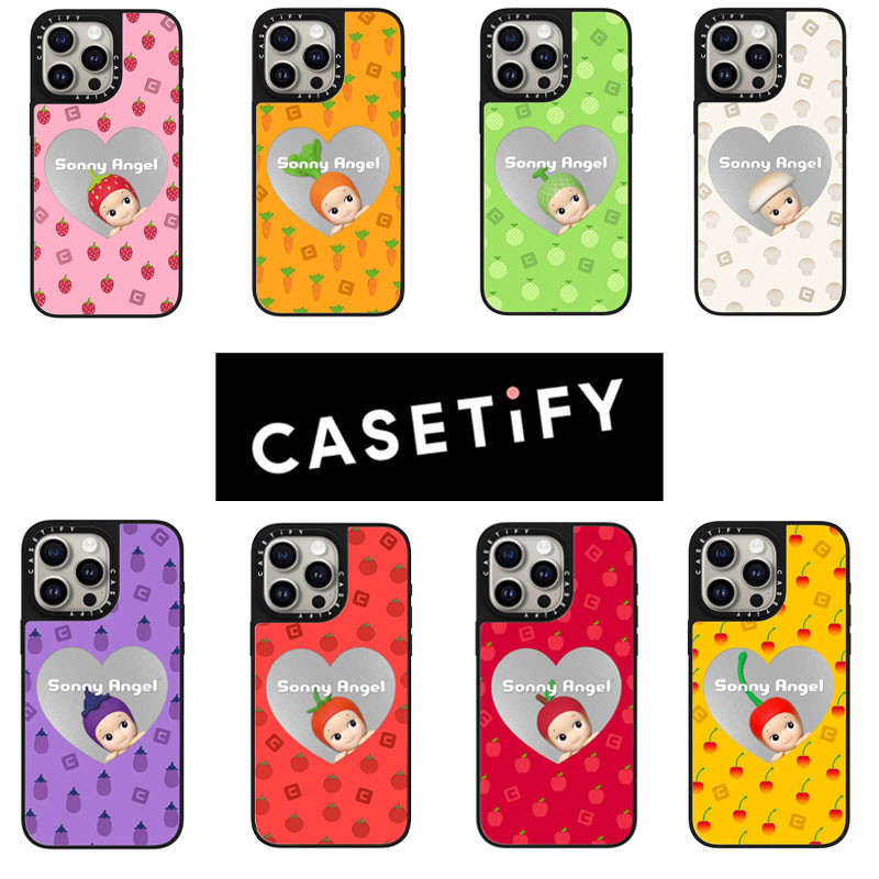 Sonny Angelcasetify กระจกสําหรับ iPhone 15 Pro Max 14 13 12 11 TPU ตัวอักษรด้านข้างฝาครอบโทรศัพท์กันกระแทก