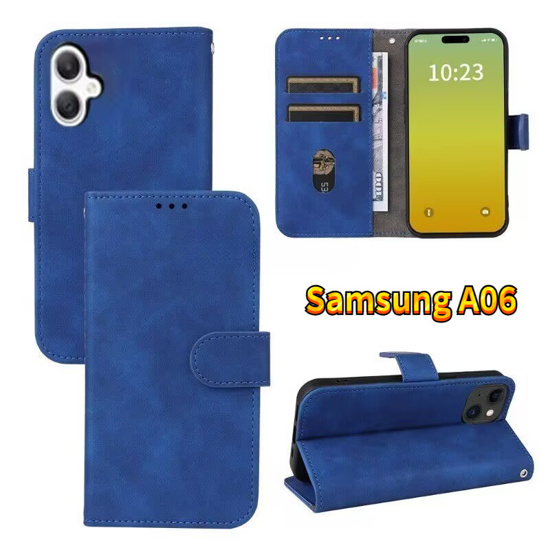 เกราะกันกระแทกสําหรับ Samsung Galaxy A06 A07 A17 4G 2024 เคสโทรศัพท์ผิวรู้สึกหนังพลิกวงเล็บแม่เหล็กสําหรับ SamsungA06 06 07 A 17 กรณีด้านหลัง