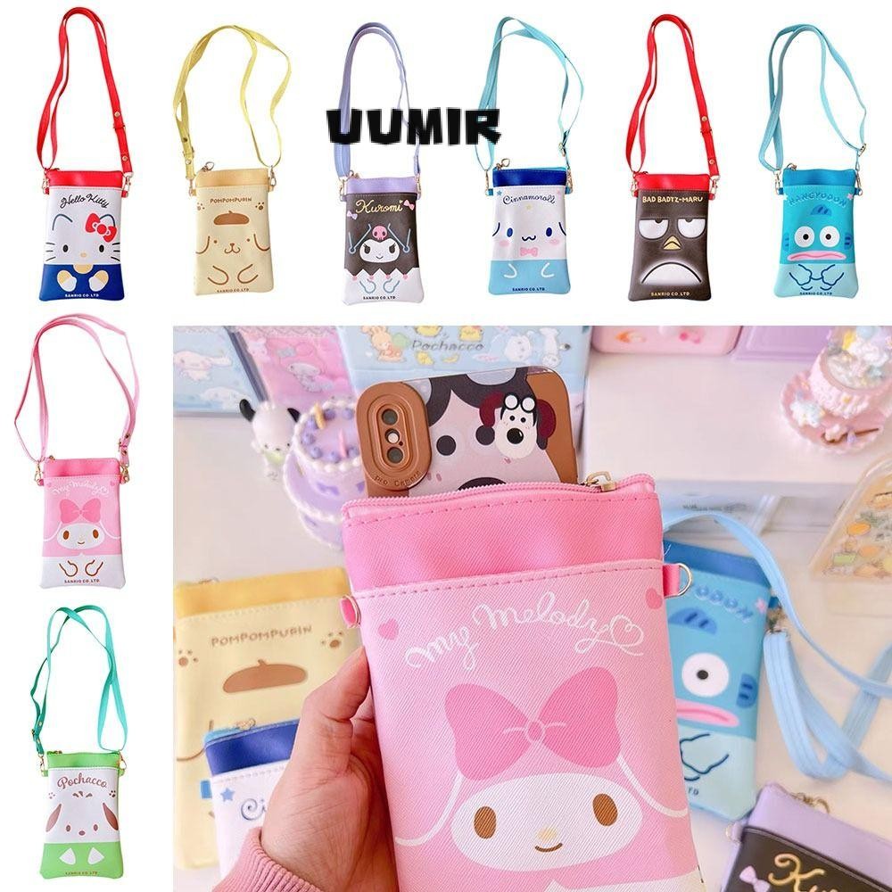 UUMIR SANRIO กระเป๋าสะพายข้าง, ซานริโอ การ์ตูน ผู้สื่อสาร กระเป๋า, น่ารัก ทํานอง ซินนาโมรอล คุโรมิ ความจุขนาดใหญ่สายรัดไหล่ปรับได้หนึ่งไหล่กระเป๋าถือส