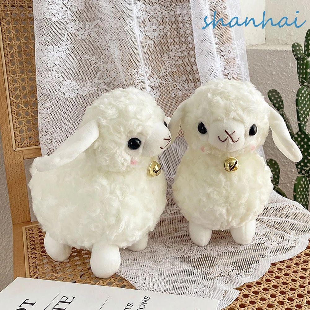 Shanhai แกะสีขาวตุ๊กตาของเล่นตกแต่งบ้านน่ารักตุ๊กตาสัตว์ตุ๊กตา Sleeping Mate Accompany Appease ตุ๊กตาแกะตุ๊กตาของเล่น