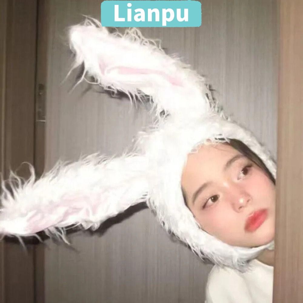 หมวกหูกระต่าย LIANPU, หมวกคลุมหูตุ๊กตา Kawaii, ฤดูหนาวที่อบอุ่นน่ารักหัวกระต่ายอุ่นคอสเพลย์อุปกรณ์ประกอบฉาก