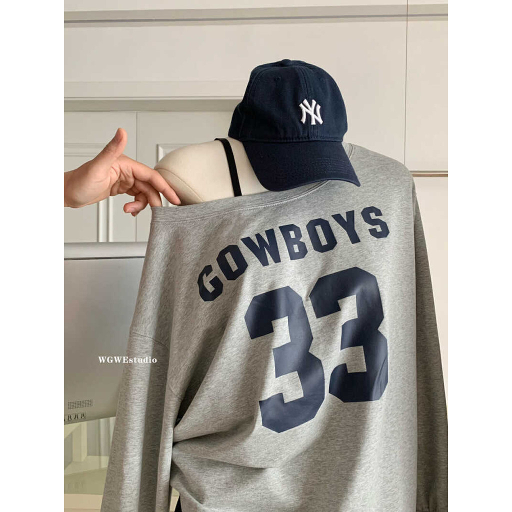 เสื้อสเวตเตอร์ลำลองที่มีผ้าฝ้ายต้นฤดูใบไม้ร่วง2024เกาหลีรุ่นใหม่สไตล์อเมริกันย้อนยุคแฟชั่นพิมพ์ลาย